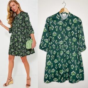 Tuckernuck Viridian Stamped Bouquets Royal Shirt Dress XL